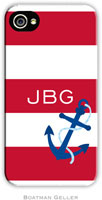 Boatman Geller Hard Phone Cases - Anchor Stripes Red