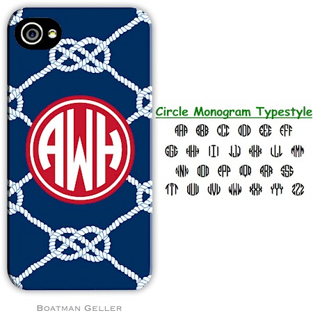 Boatman Geller Hard Phone Cases - Nautical Knot Navy (BACKORDERED)