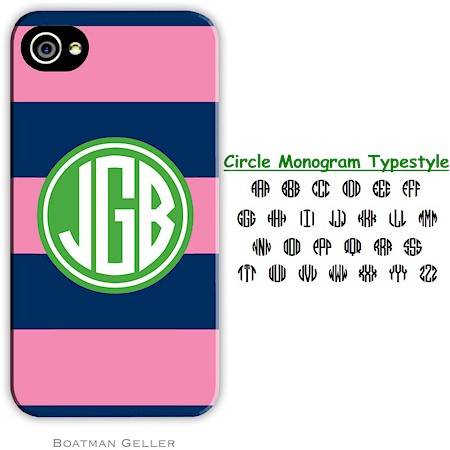 Boatman Geller Hard Phone Cases - Rugby Navy & Pink (BACKORDERED)