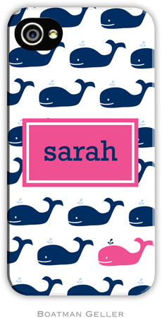 Boatman Geller Hard Phone Cases - Whale Navy Repeat