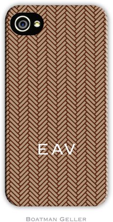 Boatman Geller Hard Phone Cases - Herringbone Brown (BACKORDERED)