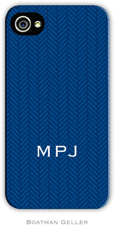 Boatman Geller Hard Phone Cases - Herringbone Navy (BACKORDERED)