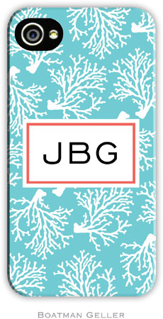 Boatman Geller Hard Phone Cases - Coral Repeat Teal (BACKORDERED)