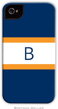 Boatman Geller Hard Phone Cases - Stripe Navy & Tangerine (BACKORDERED)