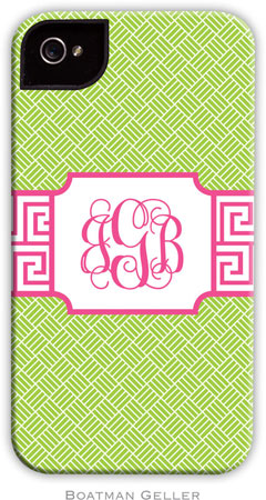 Boatman Geller Hard Phone Cases - Greek Key Band Pink (BACKORDERED)