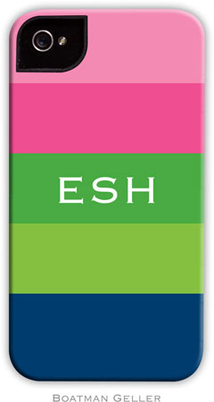 Boatman Geller Hard Phone Cases - Bold Stripe Pink Green & Navy (BACKORDERED)