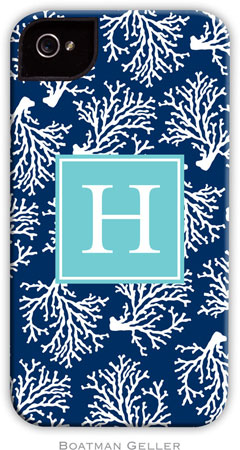 Boatman Geller Hard Phone Cases - Coral Repeat Navy (Preset) Boatman Geller Hard Phone Cases - Coral Repeat Navy (Preset)