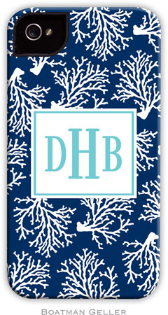 Boatman Geller Hard Phone Cases - Coral Repeat Navy Boatman Geller Hard Phone Cases - Coral Repeat Navy