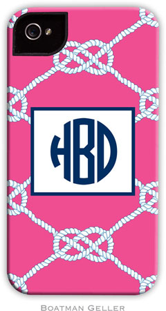 Boatman Geller Hard Phone Cases - Nautical Knot Raspberry (BACKORDERED)