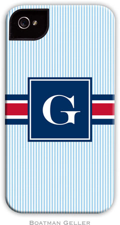 Boatman Geller Hard Phone Cases - Seersucker Band Red & Navy (BACKORDERED)