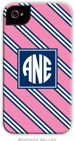 Boatman Geller Hard Phone Cases - Repp Tie Pink & Navy (Preset) Boatman Geller Hard Phone Cases - Repp Tie Pink & Navy (Preset)