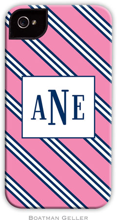 Boatman Geller Hard Phone Cases - Repp Tie Pink & Navy Boatman Geller Hard Phone Cases - Repp Tie Pink & Navy
