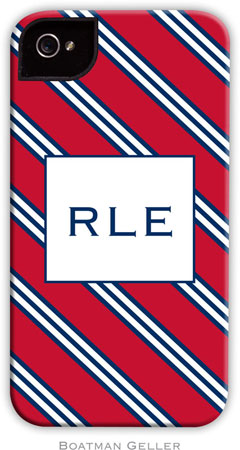 Boatman Geller Hard Phone Cases - Repp Tie Red & Navy (BACKORDERED)