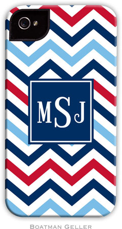 Boatman Geller Hard Phone Cases - Chevron Blue & Red (Preset) (BACKORDERED)