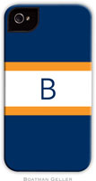 Boatman Geller Hard Phone Cases - Stripe Navy & Tangerine (BACKORDERED)