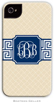 Boatman Geller Hard Phone Cases - Greek Key Band Navy (Preset) (BACKORDERED)