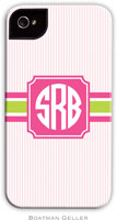 Boatman Geller Hard Phone Cases - Seersucker Band Pink & Green (BACKORDERED)