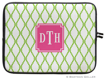 Boatman Geller Laptop Sleeves - Bamboo Green & Raspberry (Preset) Boatman Geller Laptop Sleeves - Bamboo Green & Raspberry (Preset)