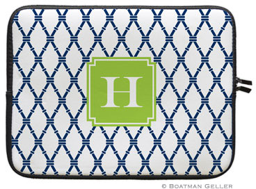 Boatman Geller Laptop Sleeves - Bamboo Navy & Green (Preset) Boatman Geller Laptop Sleeves - Bamboo Navy & Green (Preset)