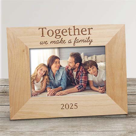 Engraved Together We Make a Family Wooden Picture Frame