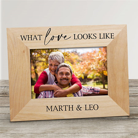 Engraved What Love Looks Like (Black Ink) Wooden Picture Frame