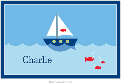 Boatman Geller - Personalized Placemats (Sailboat - Disposable)