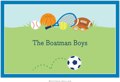 Boatman Geller - Personalized Placemats (Sports Boy - Disposable)