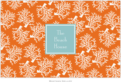 Boatman Geller - Personalized Placemats (Coral Repeat Preset - Laminated)