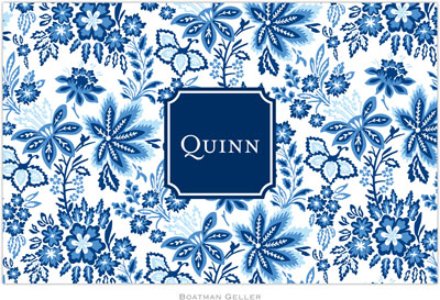 Boatman Geller - Personalized Placemats (Classic Floral Blue Preset - Laminated)