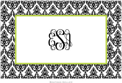 Boatman Geller - Personalized Placemats (Madison Damask White with Black - Disposable) Boatman Geller - Personalized Placemats (Madison Damask White with Black - Disposable)