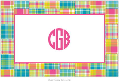 Boatman Geller - Personalized Placemats (Madras Patch Bright - Disposable) Boatman Geller - Personalized Placemats (Madras Patch Bright - Disposable)