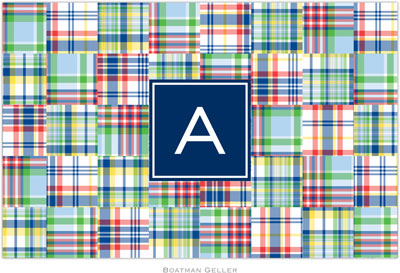 Boatman Geller - Personalized Placemats (Madras Patch Blue Preset - Disposable) Boatman Geller - Personalized Placemats (Madras Patch Blue Preset - Disposable)