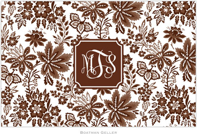 Boatman Geller - Personalized Placemats (Classic Floral Brown Preset - Laminated)