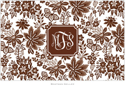 Boatman Geller - Personalized Placemats (Classic Floral Brown Preset - Laminated) Boatman Geller - Personalized Placemats (Classic Floral Brown Preset - Laminated)