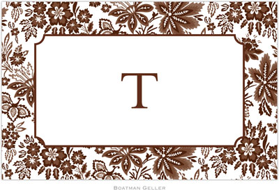 Boatman Geller - Personalized Placemats (Classic Floral Brown - Laminated)