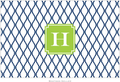 Boatman Geller - Personalized Placemats (Bamboo Navy & Green Preset - Laminated) Boatman Geller - Personalized Placemats (Bamboo Navy & Green Preset - Laminated)