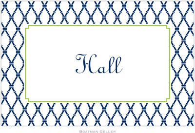 Boatman Geller - Personalized Placemats (Bamboo Navy & Green - Disposable)