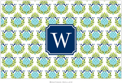 Boatman Geller - Personalized Placemats (Pineapple Repeat Teal Preset - Laminated) Boatman Geller - Personalized Placemats (Pineapple Repeat Teal Preset - Laminated)