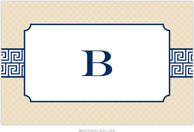Boatman Geller - Personalized Placemats (Greek Key Band Navy - Laminated) Boatman Geller - Personalized Placemats (Greek Key Band Navy - Laminated)