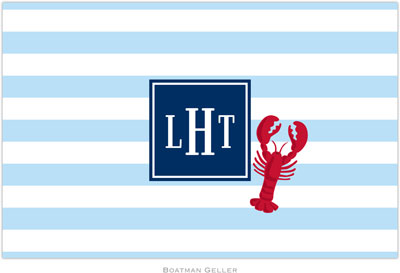 Boatman Geller - Personalized Placemats (Stripe Lobster Preset - Laminated)