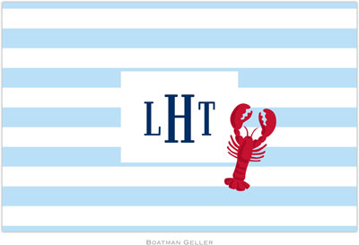 Boatman Geller - Personalized Placemats (Stripe Lobster - Disposable)
