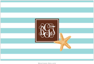 Boatman Geller - Personalized Placemats (Stripe Starfish Preset - Disposable)