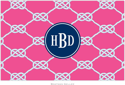 Boatman Geller - Personalized Placemats (Nautical Knot Raspberry Preset - Laminated) Boatman Geller - Personalized Placemats (Nautical Knot Raspberry Preset - Laminated)