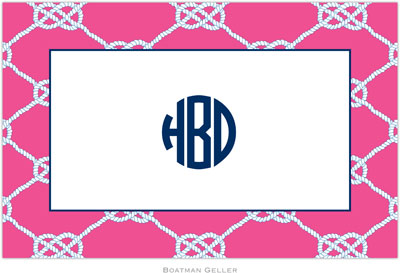 Boatman Geller - Personalized Placemats (Nautical Knot Raspberry - Laminated)