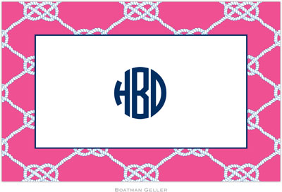 Boatman Geller - Personalized Placemats (Nautical Knot Raspberry - Laminated) Boatman Geller - Personalized Placemats (Nautical Knot Raspberry - Laminated)