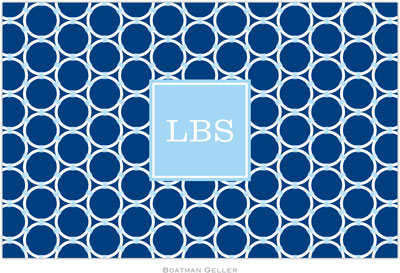 Boatman Geller - Personalized Placemats (Bamboo Rings Navy Preset - Laminated) Boatman Geller - Personalized Placemats (Bamboo Rings Navy Preset - Laminated)