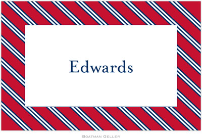 Boatman Geller - Personalized Placemats (Repp Tie Red & Navy - Laminated)