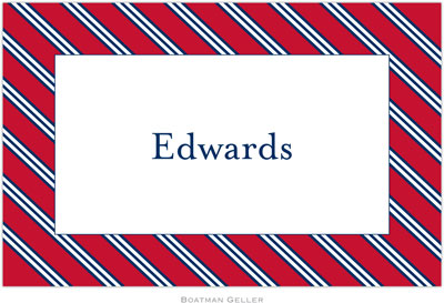 Boatman Geller - Personalized Placemats (Repp Tie Red & Navy - Laminated) Boatman Geller - Personalized Placemats (Repp Tie Red & Navy - Laminated)