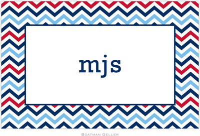 Boatman Geller - Personalized Placemats (Chevron Blue & Red - Laminated) Boatman Geller - Personalized Placemats (Chevron Blue & Red - Laminated)
