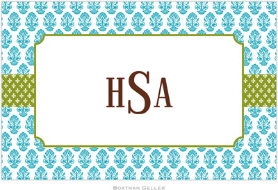 Boatman Geller - Personalized Placemats (Beti Teal - Laminated) Boatman Geller - Personalized Placemats (Beti Teal - Laminated)